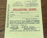 Vintage 1965 Novelty Bullshipping License Jokes Gags Pranks KG JD - $6.92