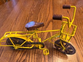 Vintage Bicycle Sculpture Steel &amp; Wood  13-1/2&quot; Hand Made - £35.00 GBP