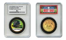 ATLANTA FALCONS NFL *GREATEST DAD* JFK 24KT Gold Clad Coin SPECIAL LTD. ... - $12.16
