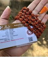 2 Pc LAB CERTIFIED 5 Mukhi RUDRAKSHA Rudraksh Mala ROSARY 108+1 Bead Pra... - $39.28