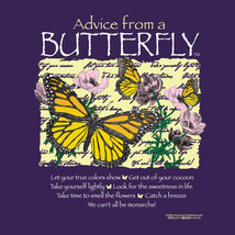 Butterfly T-shirt S M L XL 2XL Advice Cotton NWT Short Sleeve Purple Ladies - £17.76 GBP