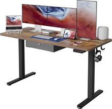 Fezibo 63 X 24 Inches Standing Desk With Drawer, Adjustable Height Electric - £265.17 GBP