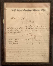 1859 Letterhead E. B. Stiles Banking &amp; Exchange Office Dixon Illinois - $5.00