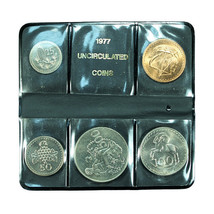 Cyprus 1977 Coins Set 5 25 50 100 500 Mils UNC in Official Set 02916 - $31.49