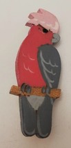 Vintage Wooden Australian Animal Lapel Pin Badge Cockatoo Bird Souvenir  - $14.65