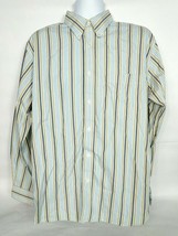 Eddie Bauer Mens Button Up Shirt Size Large Blue Striped Relaxed Fit  - $19.80