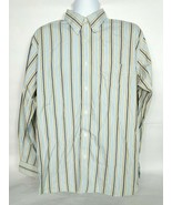 Eddie Bauer Mens Button Up Shirt Size Large Blue Striped Relaxed Fit  - £15.50 GBP