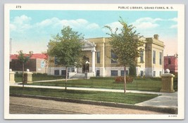 Postcard Public Library Grand Forks North Dakota - £5.71 GBP