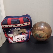 United States Army Bowling Ball 15 Lbs. VIZ-A-BALL RS47276 with USA Bag - £108.67 GBP