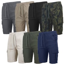 Mens 3-Pack Stretch Flex Cargo Shorts with 6 Pockets (Sizes S–2XL) Free ... - $39.97