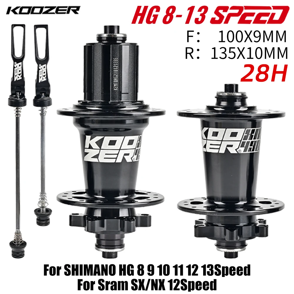 KOOZER XM490 PRO Bicycle hubs 28/32/36 Holes Qr Thru TA Steel shaft 4 ing 6 pawl - £138.31 GBP