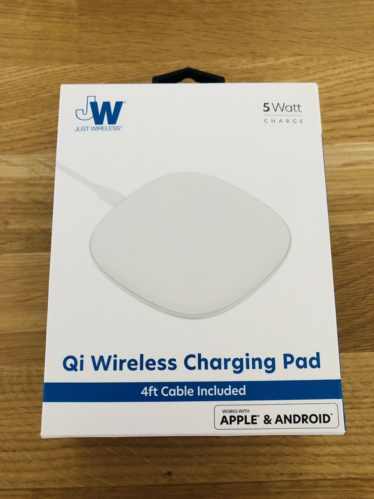 Just Wireless 5W Qi Wireless Charging Pad With 4ft Cable,White for Apple... - $8.95
