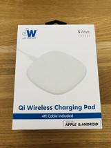 Just Wireless 5W Qi Wireless Charging Pad With 4ft Cable,White for Apple... - £7.00 GBP