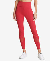 DKNY Womens Activewear Logo High Waist Leggings Color Red Size X-Large - £28.04 GBP