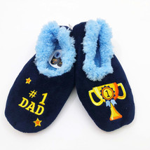 Snoozies Men&#39;s #1 DAD Slippers Medium  9/10 Navy Blue Non Skid Soles - $12.86