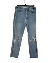 Zara Basic Women&#39;s Jeans Distressed Skinny Denim Mid-Rise Light Blue Wash Size 2 - £18.65 GBP