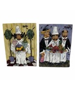 Joanna 3D Resin Wall Plaque Kitchen Themed Set of 2 Yellow Purple - $24.21 CAD