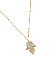Necklace 14K Gold Plated Cute Dainty CZ Eye - $50.02