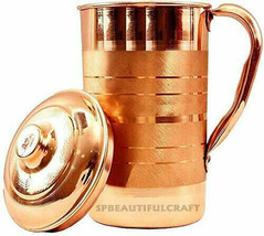 Beautiful Copper Water Jug Pitcher Drinking Water Tumbler Health Benefit... - £21.32 GBP