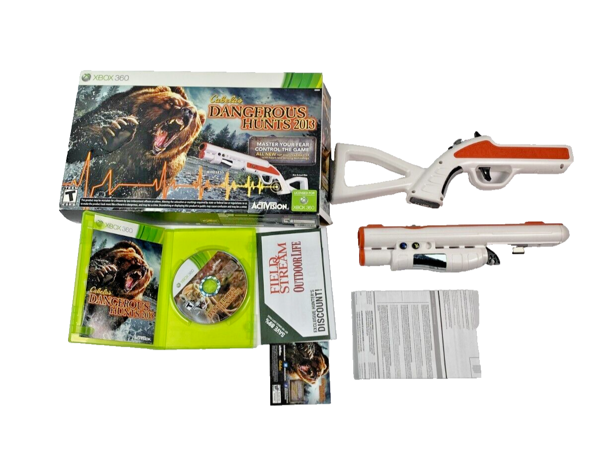 Cabelas Dangerous Hunt 2013 Xbox 360 Video Game Wireless Gun TESTED - $49.95
