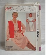 McCall&#39;s Easy 8457 Sewing Pattern Size F 16 18 20 Misses&#39; Dress &amp; Vest NOS - £7.80 GBP