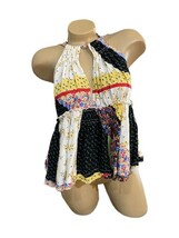 Olivaceous Multi Patchwork Halter Top Small NWT New - $11.87