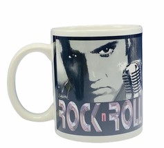 Elvis Presley coffee mug cup King Rock Roll Rip it up microphone pelvis vtg face - $23.71