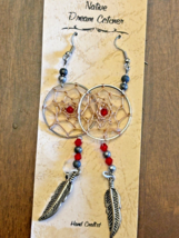 Earrings Dream Catcher Handcrafted Native New KC Gifts Canada 3.5 Inch Pierced - $14.82