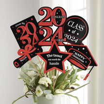 Graduation Party Decorations 2024 - 30 Pack Red and Black Grad Centerpiece Stick - £14.39 GBP