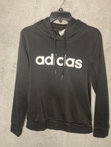 Adidas Hoodie Hooded Youth M Medium 12-14 Black Pockets - $92.29 MXN