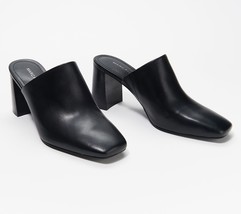 Marc Fisher Leather Heeled Mules - Fanna in Black 7 1/2M - $58.19