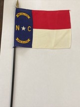New North Carolina State Mini Desk Flag - Black Wood Stick Gold Top 4” X 6” - £6.29 GBP