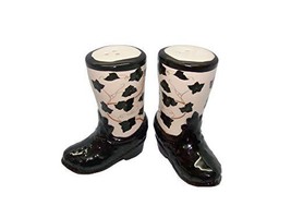 Ivy Flower SP813 Cowboy Boot 3D Figural Ceramic Salt &amp; Pepper Shaker 3.7... - $21.78