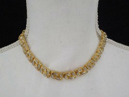 JEWELED CHOKER NECKLACE GOLD COLOR COSTUME JEWELRY WOMENS FASHION LEAF P... - £57.93 GBP