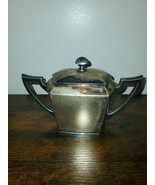 Vintage Nickel Silver Sheffield Plate Silverplate Sugar Bowl With Lid - £37.62 GBP