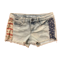 Mossimo Supply Co. Denim Cut-Off American Flag Jean Shorts Girls Size 7 - £11.16 GBP