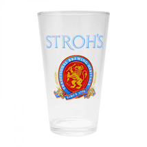 Stroh&#39;s Traditional Brewing Logo Pint Glass Clear - $21.98