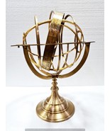 18&quot; Nautical Big Brass Armillary Sphere World Globe Rosewood Base Home D... - £157.70 GBP