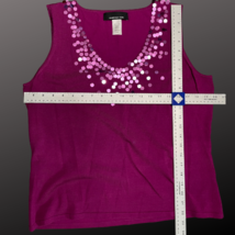Jones NY Ladies Silk Knit Sleeveless Sequin Top Size XL Plum image 4