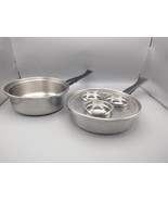 Homemaker&#39;s Guild 3 Ply Stainless Saute Skillets w/ Egg Poacher Cups Wat... - $28.65 CAD