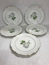 Johann Haviland Bavaria White Rose Bread Butter Plates 8 in  Germany lot 5 - £21.75 GBP