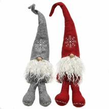 Gnome R7293 Schnitzel Twins Pair with Snowflake Hat Red Grey 12.75&quot; H - £32.95 GBP