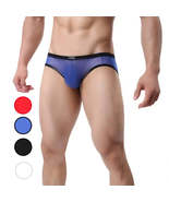 Men&#39;s Sheer Briefs with Logo Elastic Waistband and Contoured Pouch Desig... - £4.69 GBP