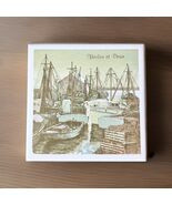 Vtg Screen Craft Tile Harbor At Dawn Trivet Wall Hanging 6” Nautical Sai... - $13.14