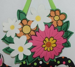 FabriCreations 2375 Be Happy Fabric Hanging Watering Can With Flower Bouquet image 2