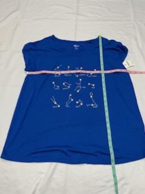 MSRP $35 Style Co Plus Size Royal Blue Astrology Graphic V-Neck Shirt Size 0X Item image 3