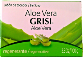 Jabon Grisi Aloe Vera Natural Soap Regenerative 3.5 Oz Scented Bar Body Bath NEW - £6.76 GBP