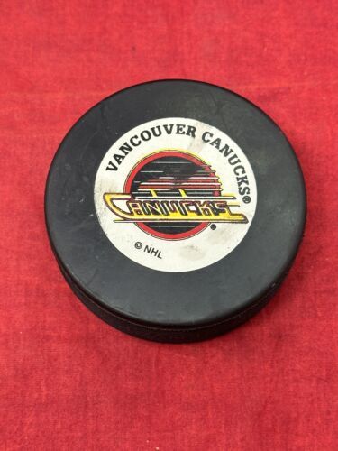 VTG Vancouver Canucks Official NHL Hockey Game Puck Slovakia Made Vegum Trench - $17.33