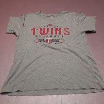 Adidas Minnesota Twins Shirt Youth Large 14 16 Gray MLB Baseball Crew - £13.10 GBP