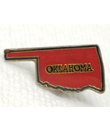 Pin State of Oklahoma Red Black and Gold Metal Bubble Vintage  - £7.46 GBP